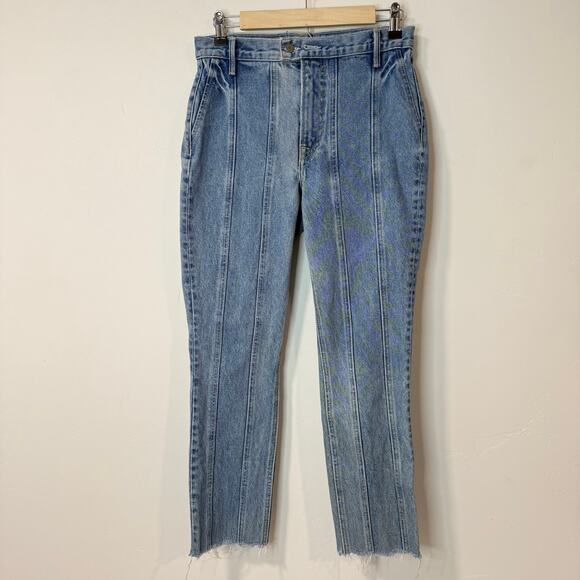 GRLFRND Denim - GRLFRND Women's Jeans Monroe Panelled Seamed Catching Feelings Straight Leg 26